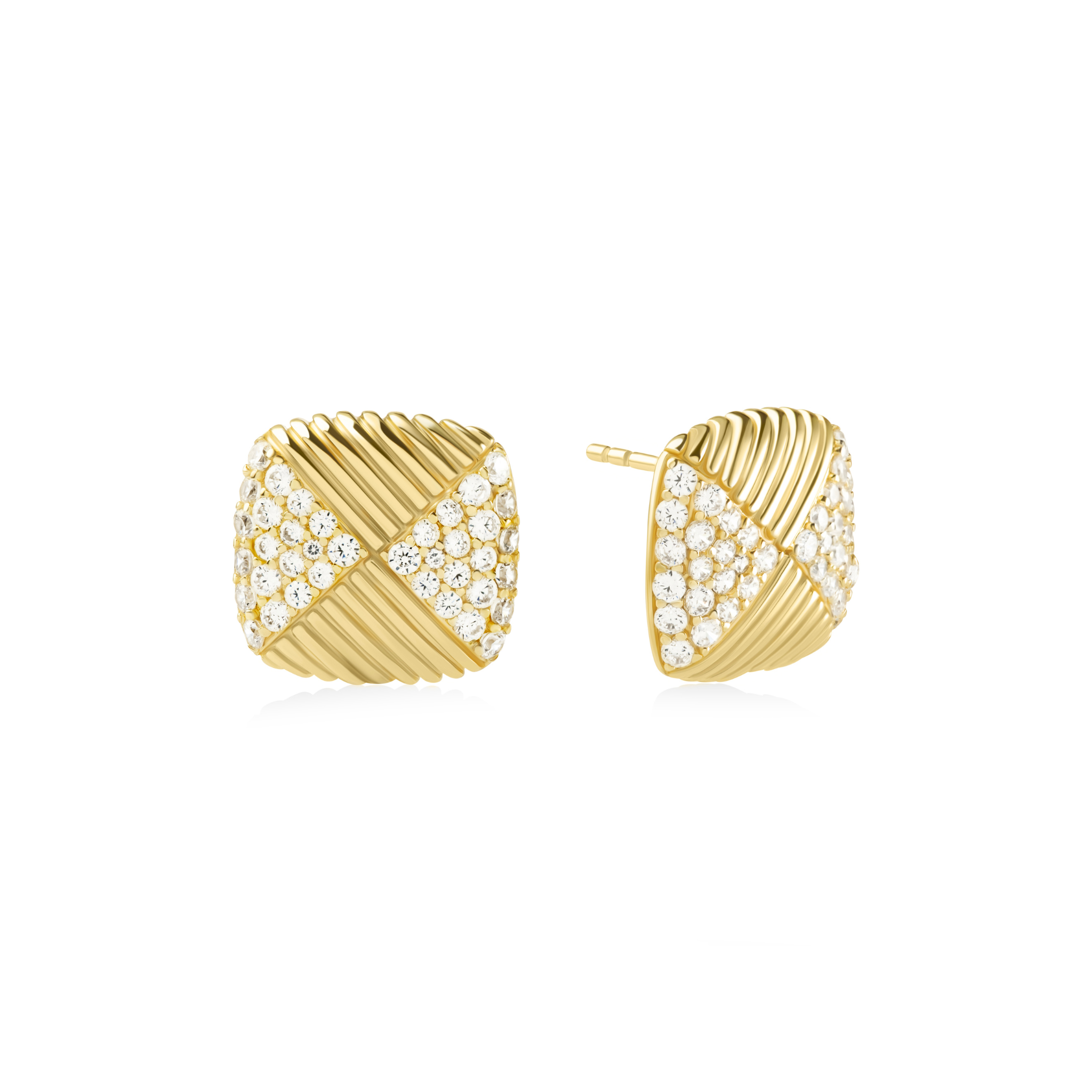 RIBBED SQUARE EARRINGS